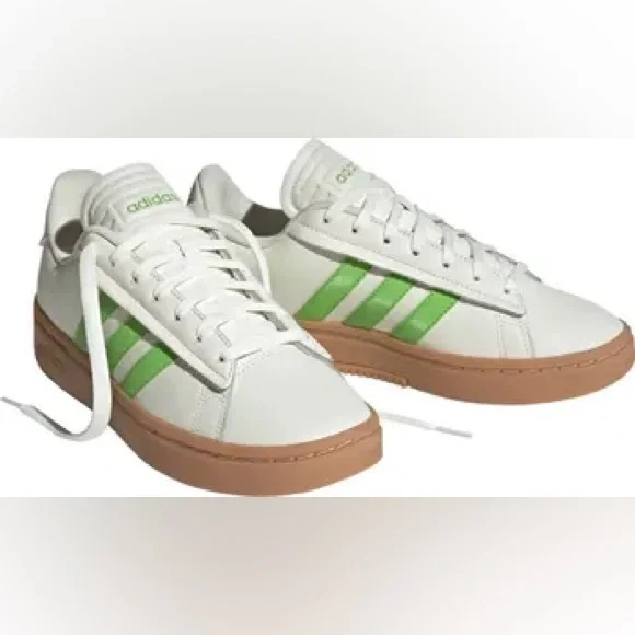 Adidas Womens Grand Court Alpha Lace Up Sneakers Casual Off White Green Size 8.5 - Picture 2 of 16